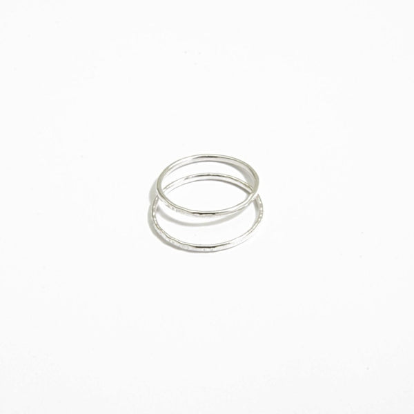 Very thin hammered ring in 925 silver